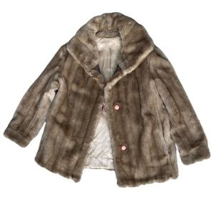 Vintage Brown Faux Fur Coat